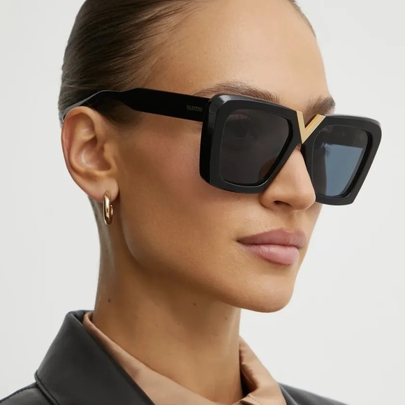 Valentino Accessories - New! Valentino V GOLD || VLS 161A, Black Sunglasses with Gold Detail, Authentic
